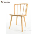 Chaise de salle à manger en bois massif de style européen WD-1385A